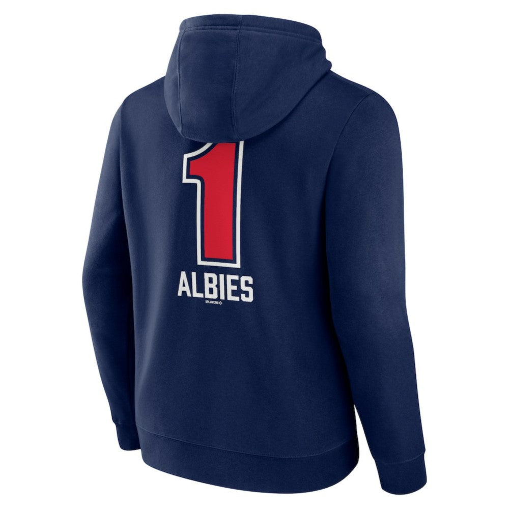 Ozzie Albies Atlanta Braves Fastball Player Name & Number Pullover Hoodie - Navy