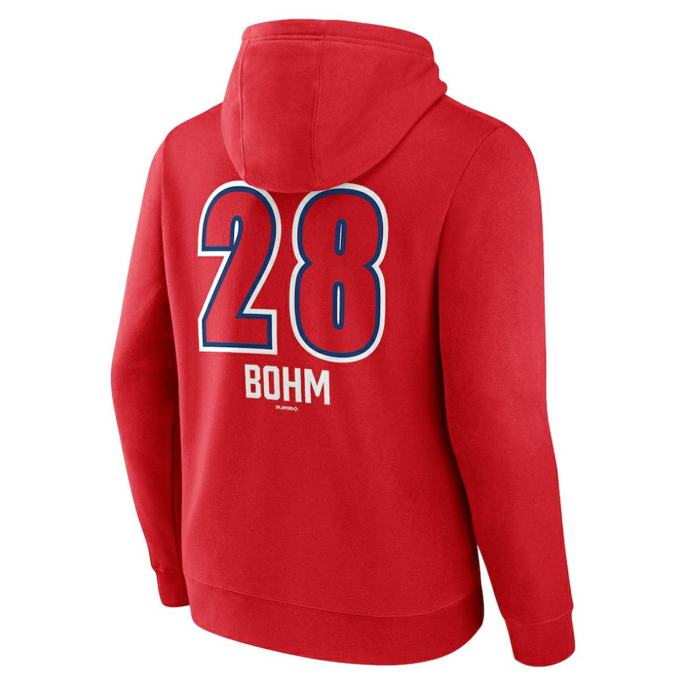 Alec Bohm Philadelphia Phillies Fastball Player Name & Number Pullover Hoodie - Red