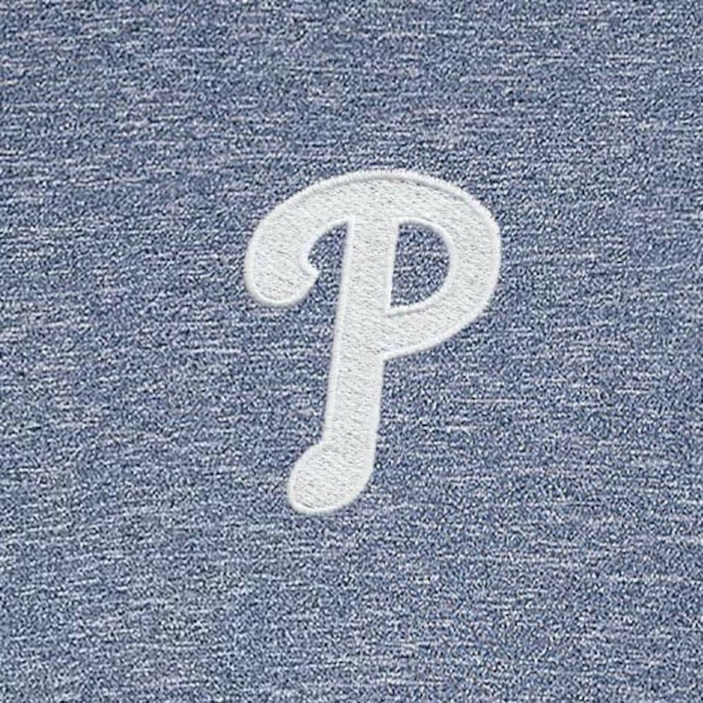Philadelphia Phillies Antigua Hunk Quarter-Zip Top - Heather Navy