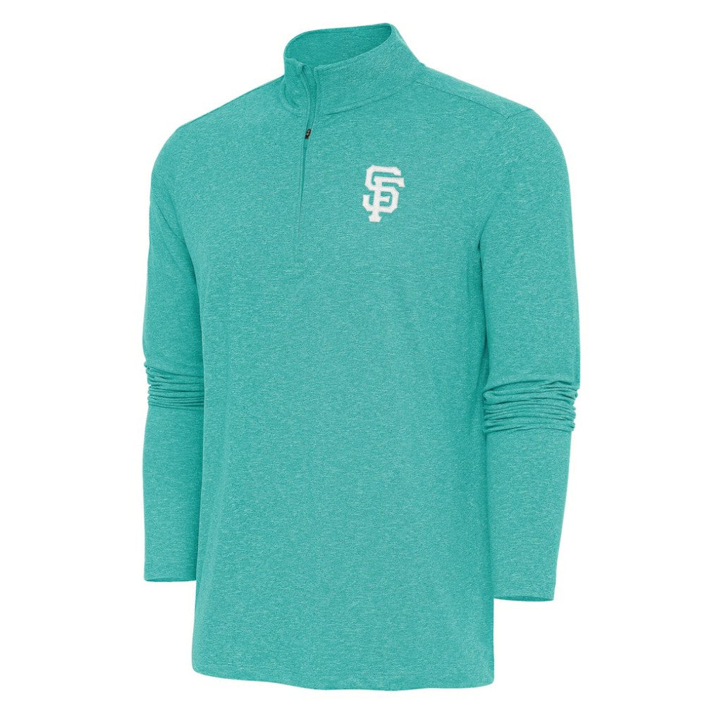San Francisco Giants Antigua Hunk Quarter-Zip Top - Heather Aqua