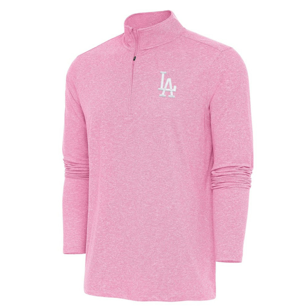 Los Angeles Dodgers Antigua Hunk Quarter-Zip Top - Pink