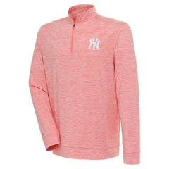 New York Yankees Antigua Bright Quarter-Zip Pullover Top - Coral