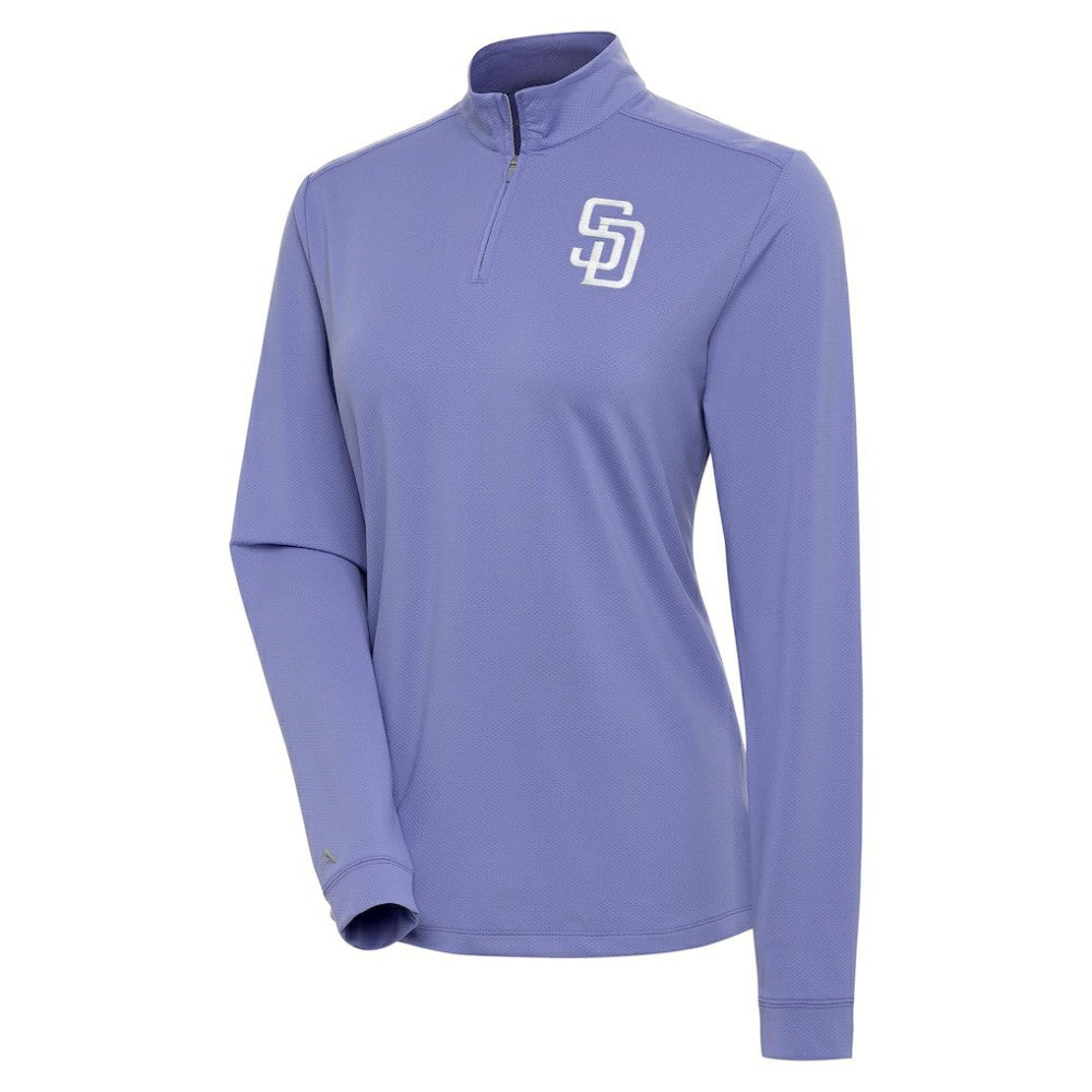 San Diego Padres Antigua Women's Finish Quarter-Zip Pullover Top - Purple