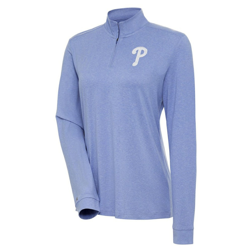 Philadelphia Phillies Antigua Women's Mentor Quarter-Zip Pullover Top - Lavender