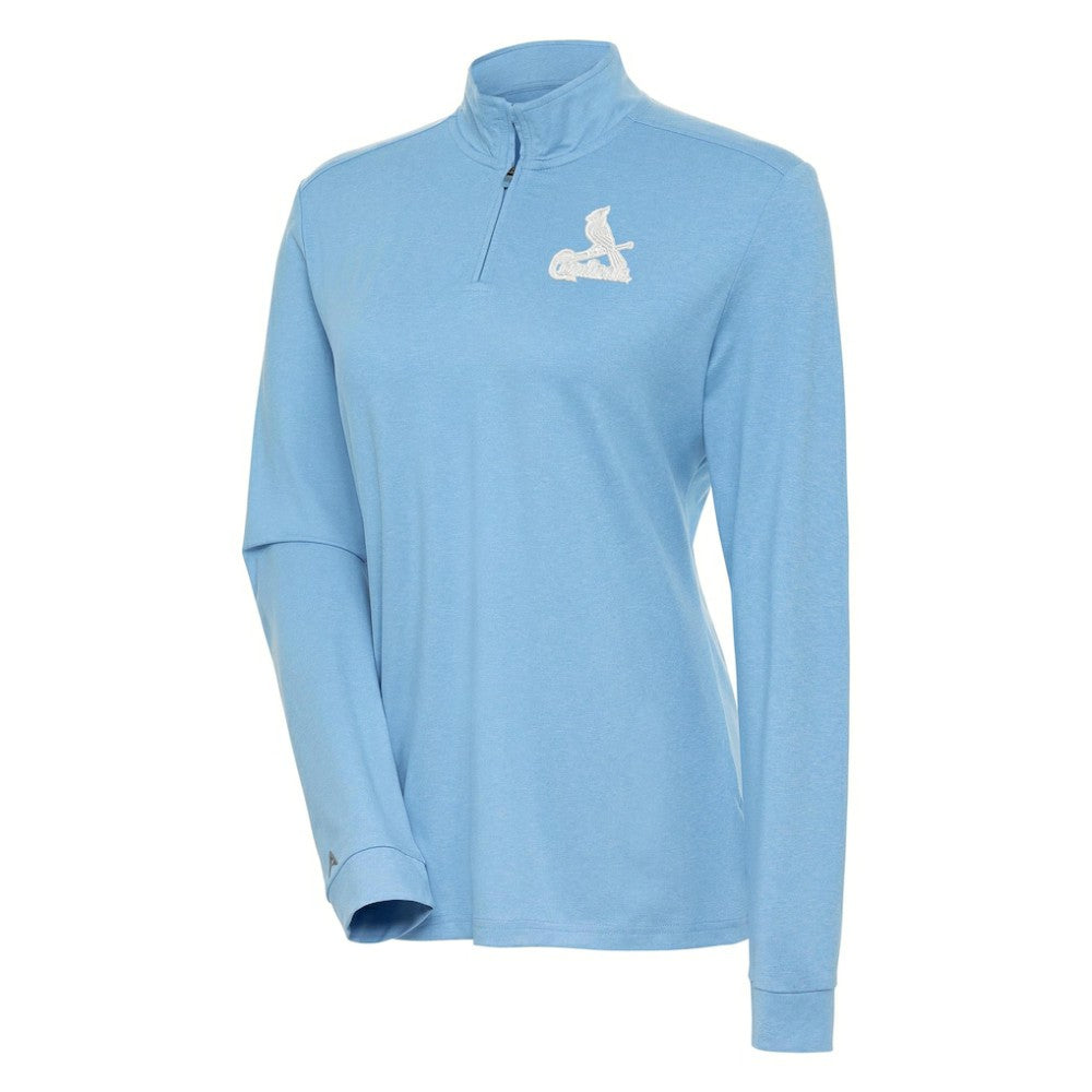 St. Louis Cardinals Antigua Women's Mentor Quarter-Zip Pullover Top - Light Blue