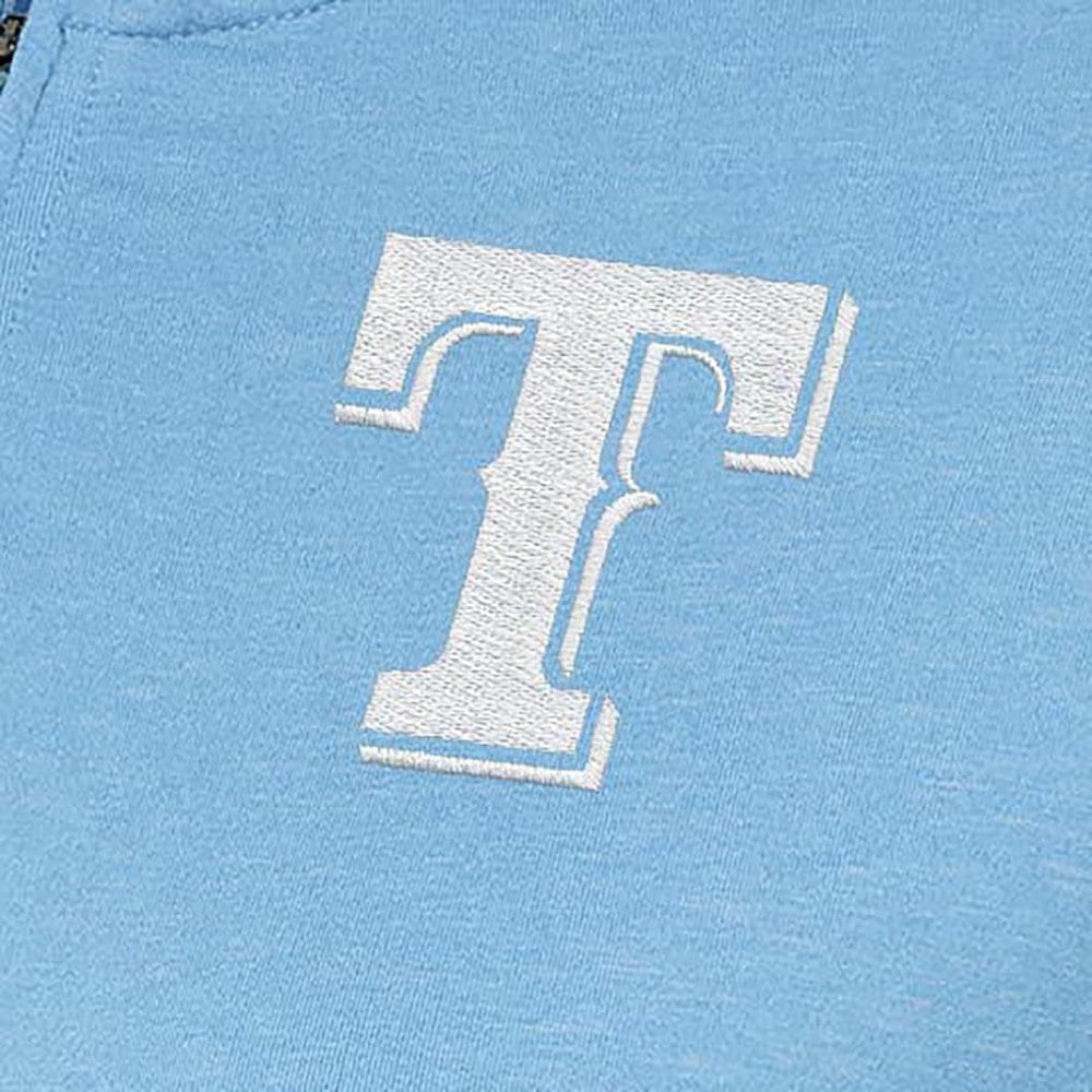 Texas Rangers Antigua Women's Mentor Quarter-Zip Pullover Top - Light Blue