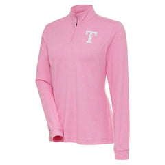 Texas Rangers Antigua Women's Mentor Quarter-Zip Pullover Top - Pink