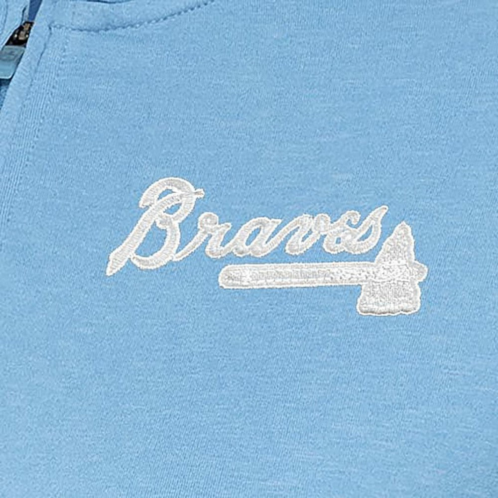 Atlanta Braves Antigua Women's Mentor Quarter-Zip Pullover Top - Light Blue