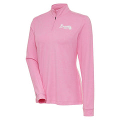 Atlanta Braves Antigua Women's Mentor Quarter-Zip Pullover Top - Pink