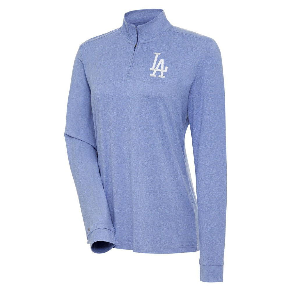 Los Angeles Dodgers Antigua Women's Mentor Quarter-Zip Pullover Top - Lavender