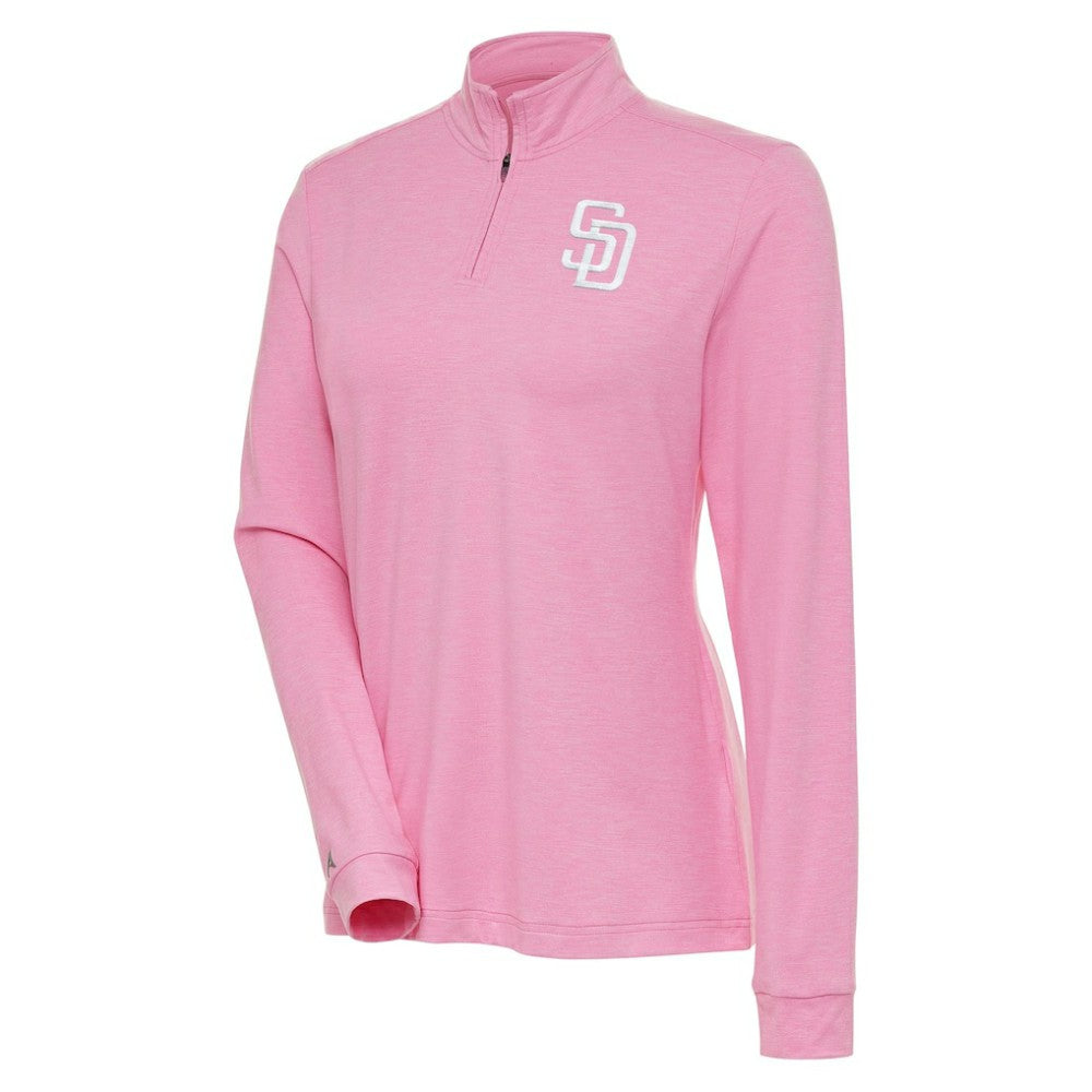 San Diego Padres Antigua Women's Mentor Quarter-Zip Pullover Top - Pink