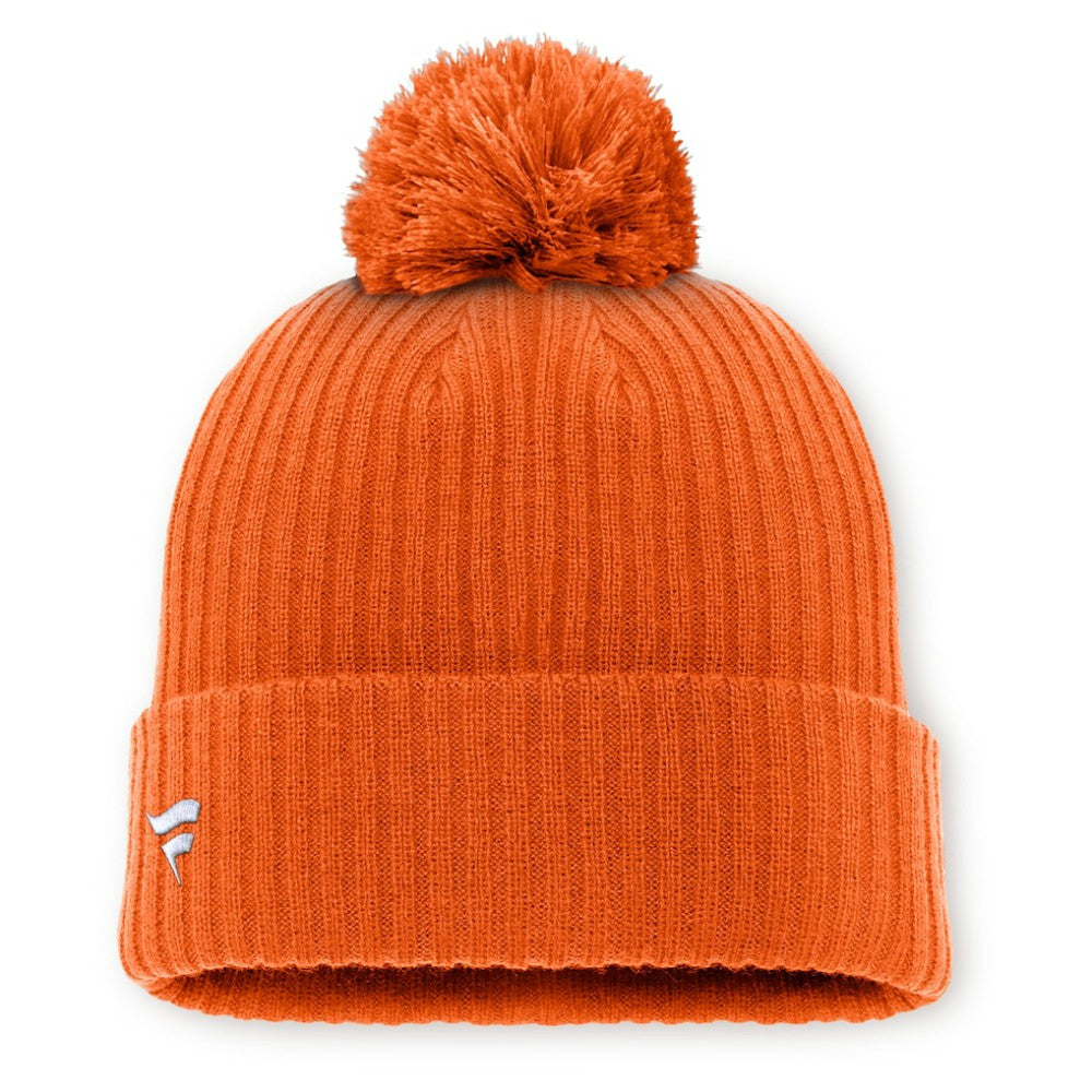 Philadelphia Flyers Fanatics Primary Logo Cuffed Knit Hat with Pom Orange