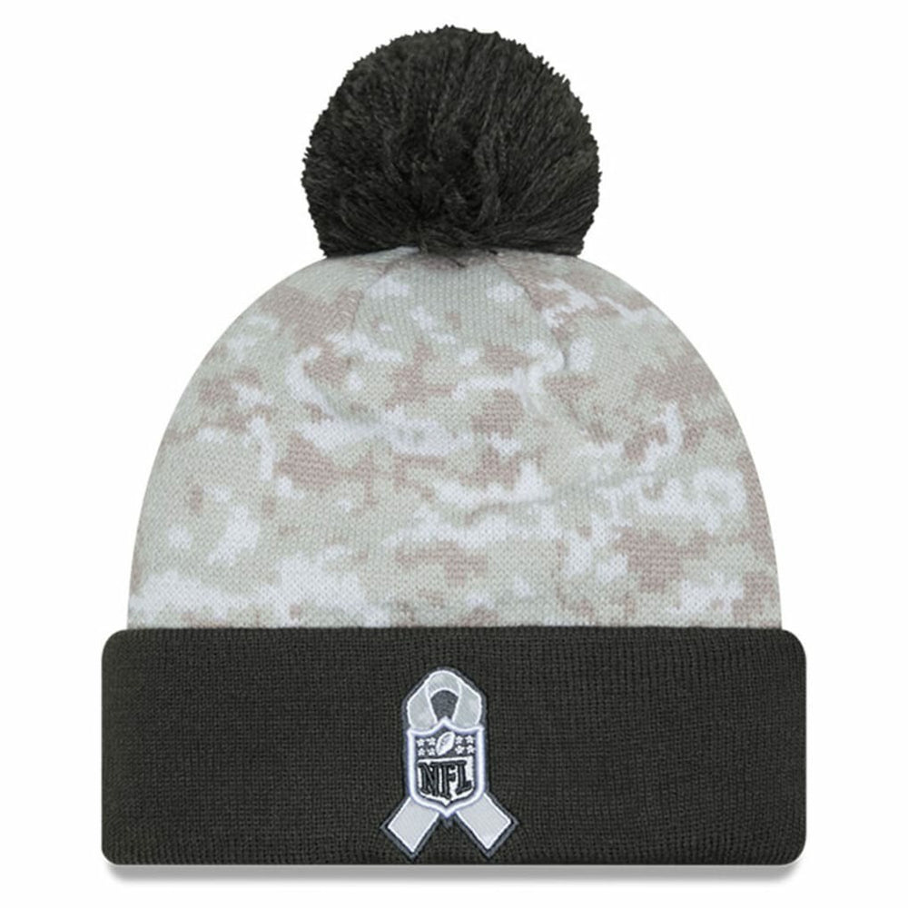 Cincinnati Bengals New Era Youth 2024 Salute To Service Cuffed Pom Knit Hat - White/Graphite cheap