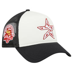 Houston Astros Checkered Flag A-Frame Trucker 9FORTY Adjustable Hat - White/Black | New Era