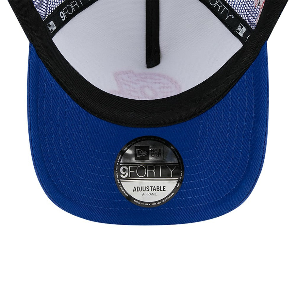 Atlanta Braves Checkered Flag A-Frame Trucker 9FORTY Adjustable Hat - White/Royal | New Era