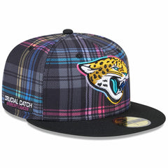 Jacksonville Jaguars New Era 2024 NFL Crucial Catch Plaid 59FIFTY Fitted Hat - Black for sale