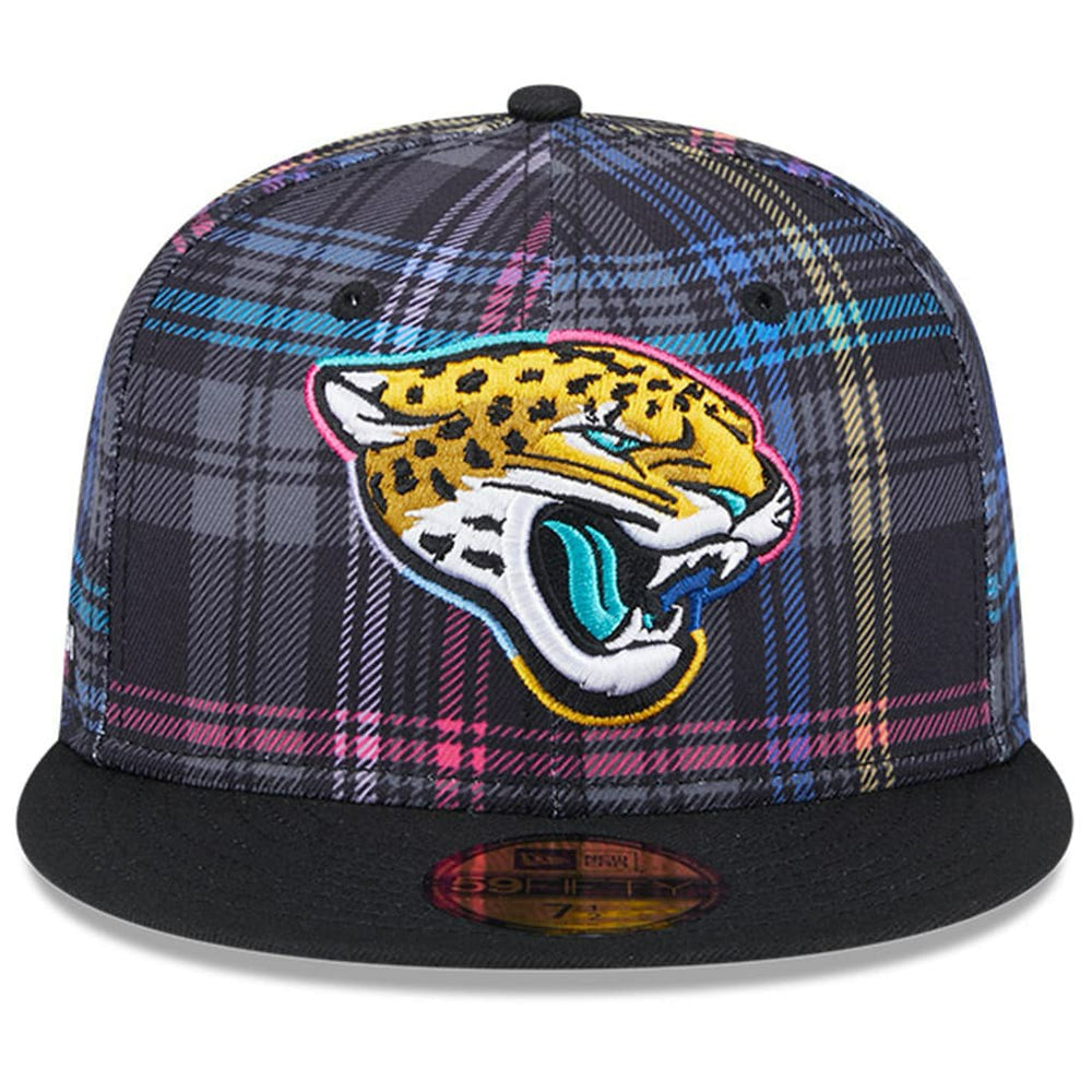 Jacksonville Jaguars New Era 2024 NFL Crucial Catch Plaid 59FIFTY Fitted Hat - Black for sale