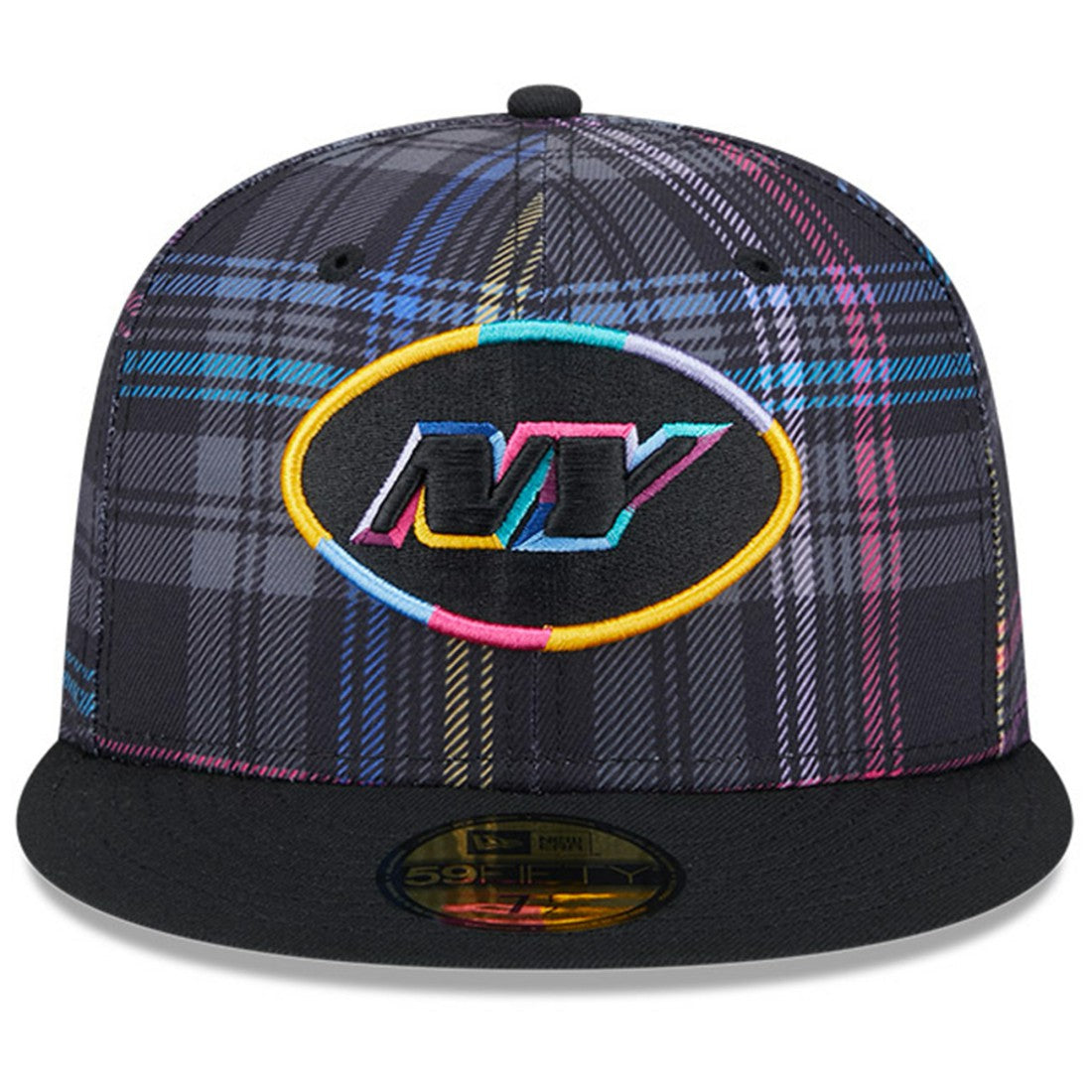 New York Jets New Era 2024 NFL Crucial Catch Plaid 59FIFTY Fitted Hat - Black cheap