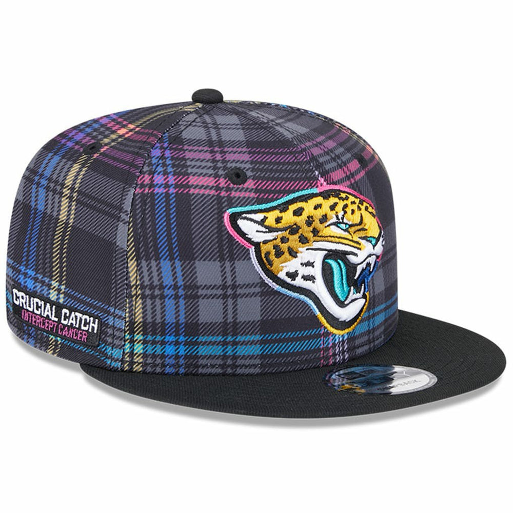 Jacksonville Jaguars New Era 2024 NFL Crucial Catch Plaid 9FIFTY Snapback Hat - Black sale
