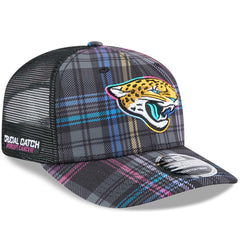 Jacksonville Jaguars New Era 2024 NFL Crucial Catch Plaid 9SEVENTY Trucker Snapback Hat - Black outlet