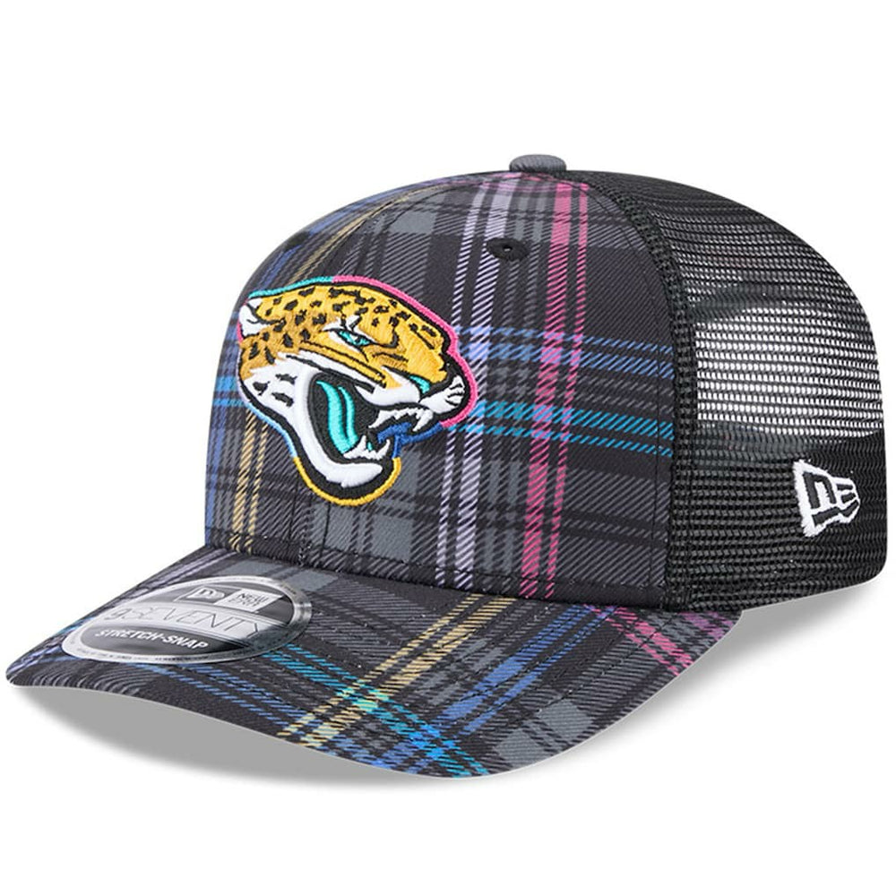 Jacksonville Jaguars New Era 2024 NFL Crucial Catch Plaid 9SEVENTY Trucker Snapback Hat - Black outlet