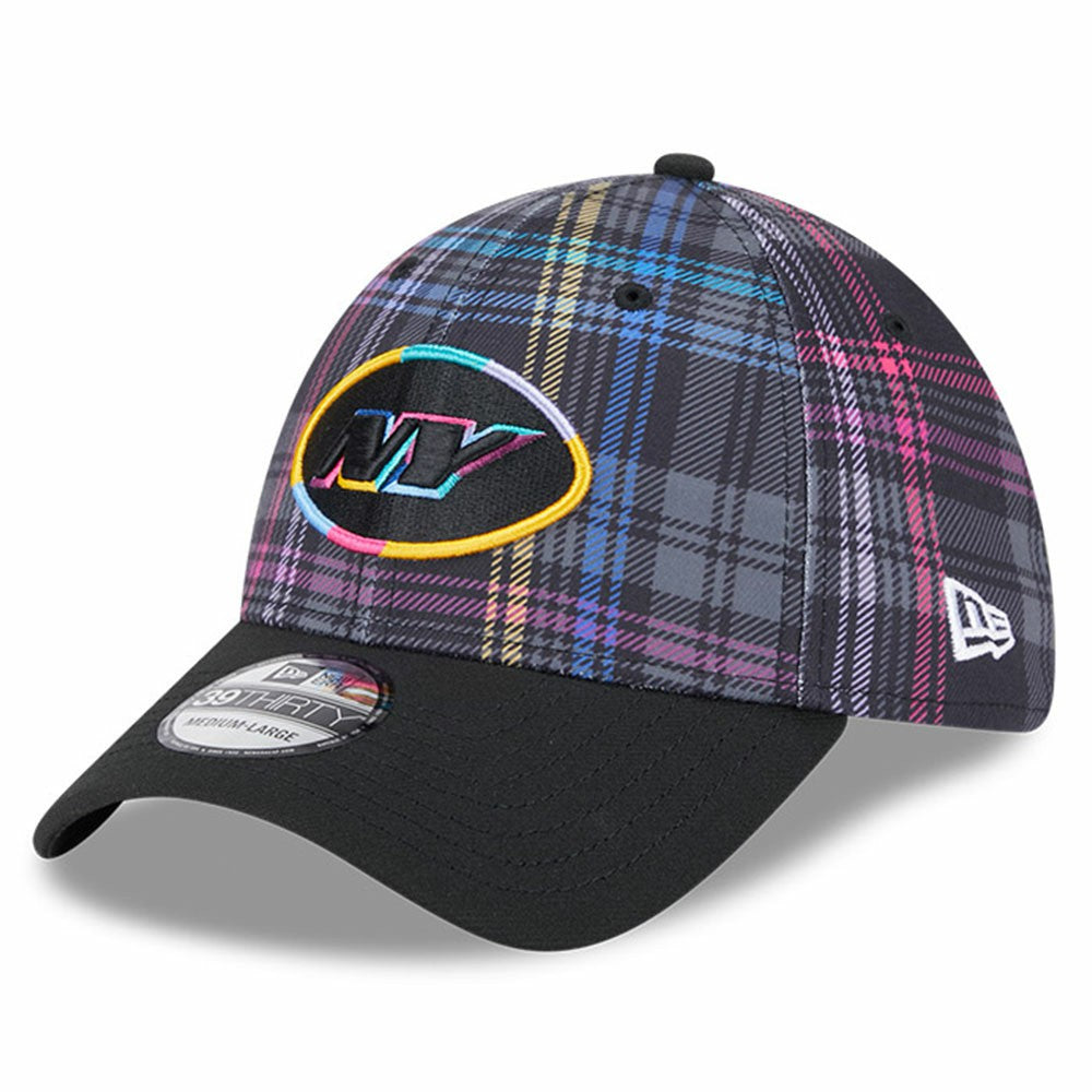 New York Jets New Era 2024 NFL Crucial Catch Plaid 39THIRTY Flex Hat - Black outlet