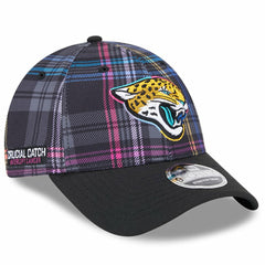 Jacksonville Jaguars New Era 2024 NFL Crucial Catch Plaid 9FORTY Adjustable Hat - Black cheap