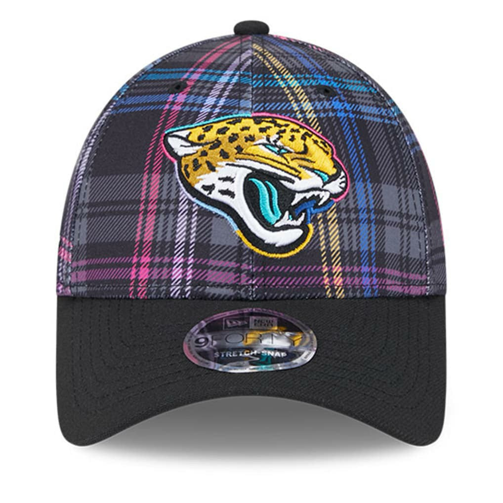 Jacksonville Jaguars New Era 2024 NFL Crucial Catch Plaid 9FORTY Adjustable Hat - Black cheap