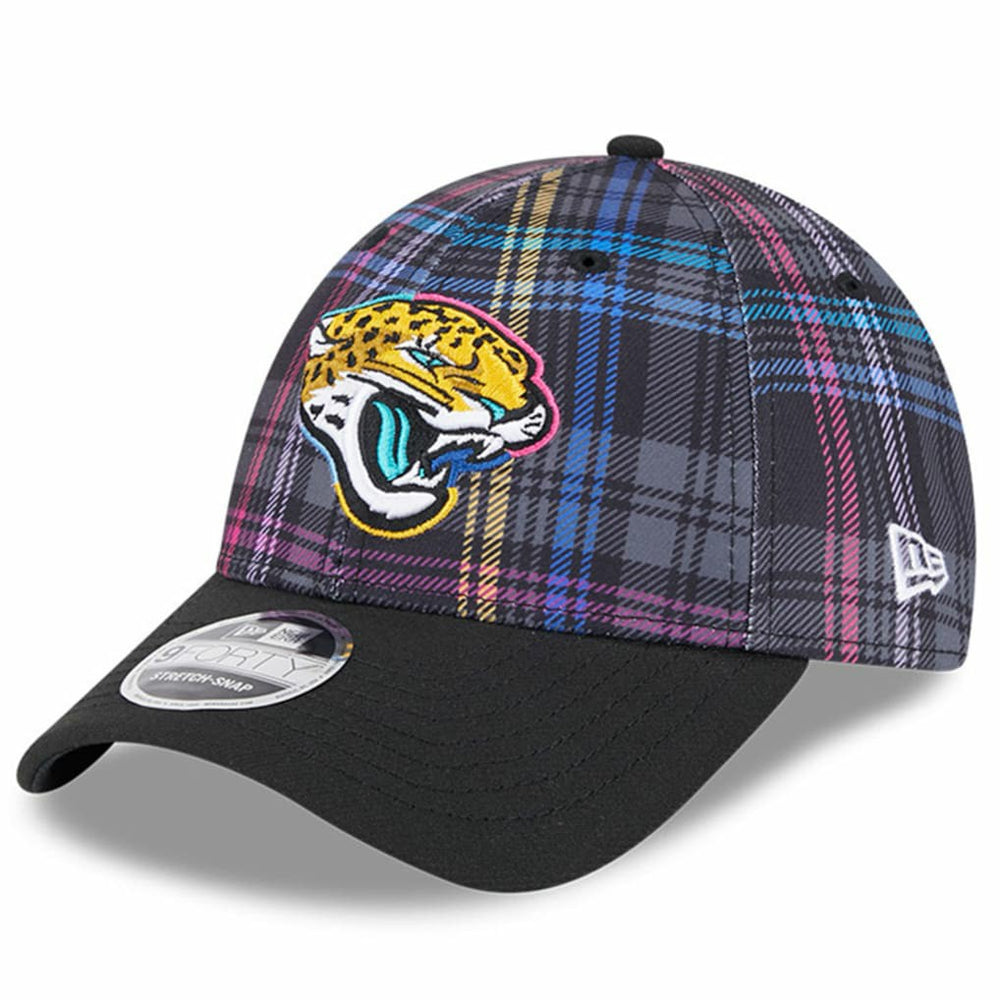 Jacksonville Jaguars New Era 2024 NFL Crucial Catch Plaid 9FORTY Adjustable Hat - Black cheap
