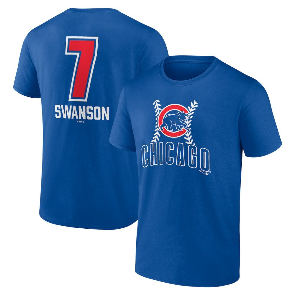 Dansby Swanson Chicago Cubs Fastball Player Name & Number T-Shirt - Royal