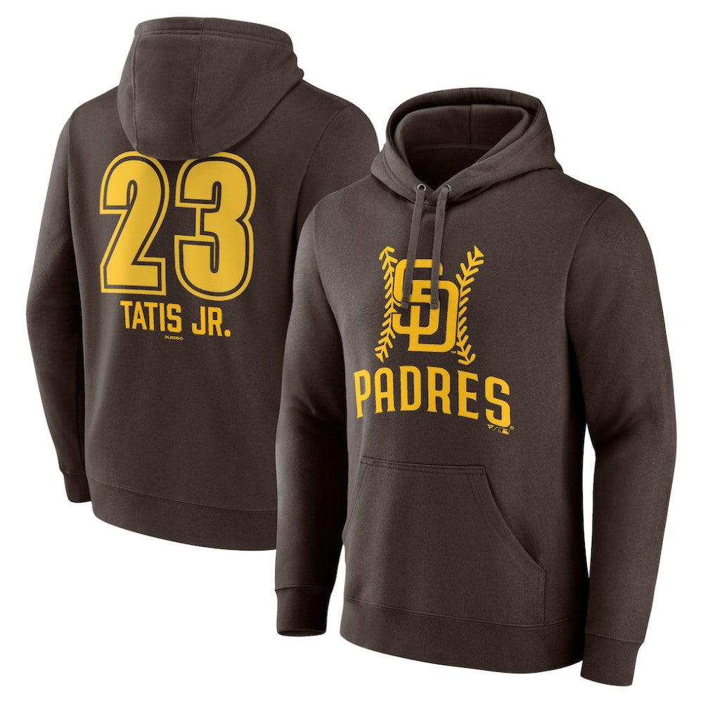 Fernando Tatis Jr. San Diego Padres Fastball Player Name & Number Pullover Hoodie - Brown