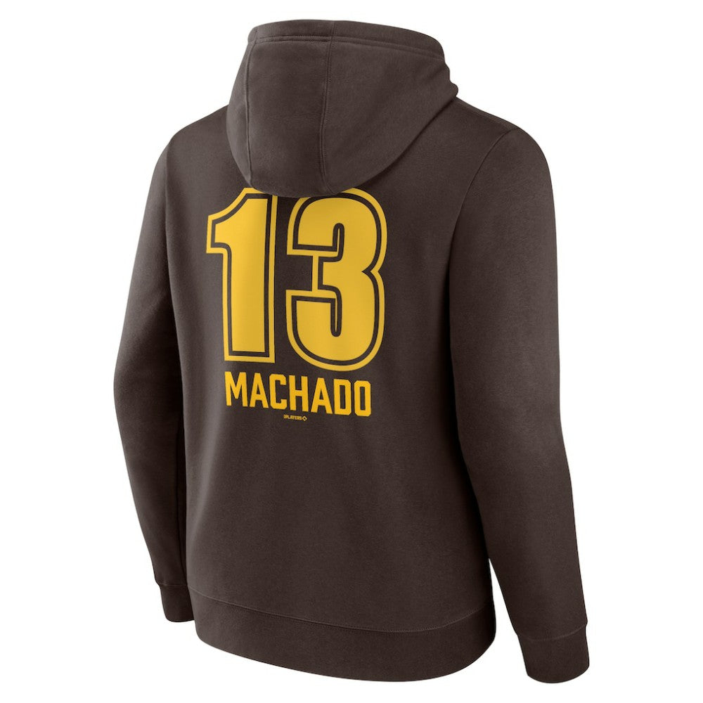 Manny Machado San Diego Padres Fastball Player Name & Number Pullover Hoodie - Brown