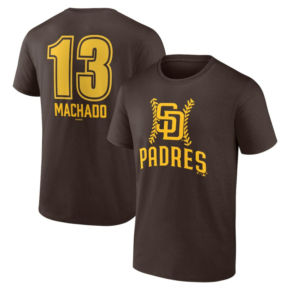 Manny Machado San Diego Padres Fastball Player Name & Number T-Shirt - Brown
