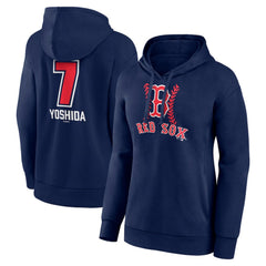 Masataka Yoshida Boston Red Sox Women's Fastball Player Name & Number Pullover Hoodie - Navy