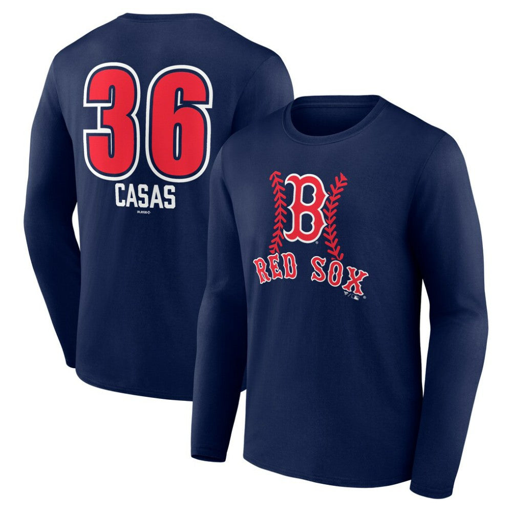 Triston Casas Boston Red Sox Fastball Player Name & Number Long Sleeve T-Shirt - Navy