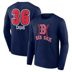 Triston Casas Boston Red Sox Fastball Player Name & Number Long Sleeve T-Shirt - Navy