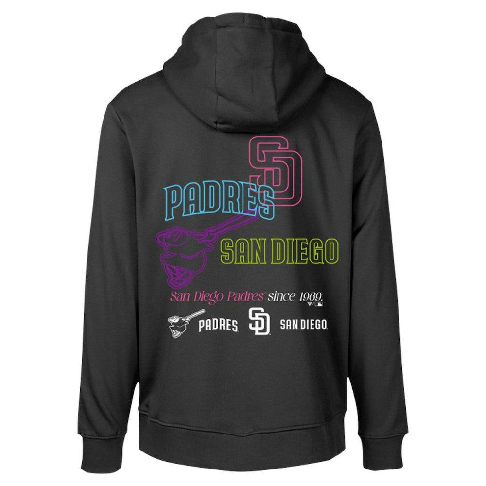 San Diego Padres Levelwear Podium Vintage Pullover Hoodie - Black