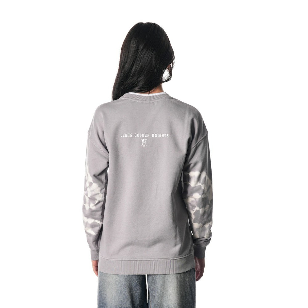 Vegas Golden Knights The Wild Collective Unisex Tie-Dye Double Collar Pullover Sweatshirt Gray
