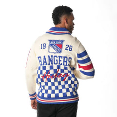 New York Rangers The Wild Collective Unisex Jacquard Full-Zip Sweater Cream