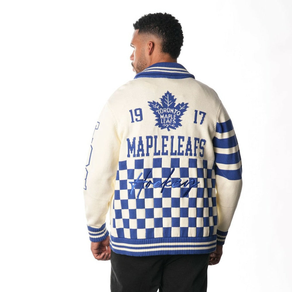 Toronto Maple Leafs The Wild Collective Unisex Jacquard Full-Zip Sweater Cream