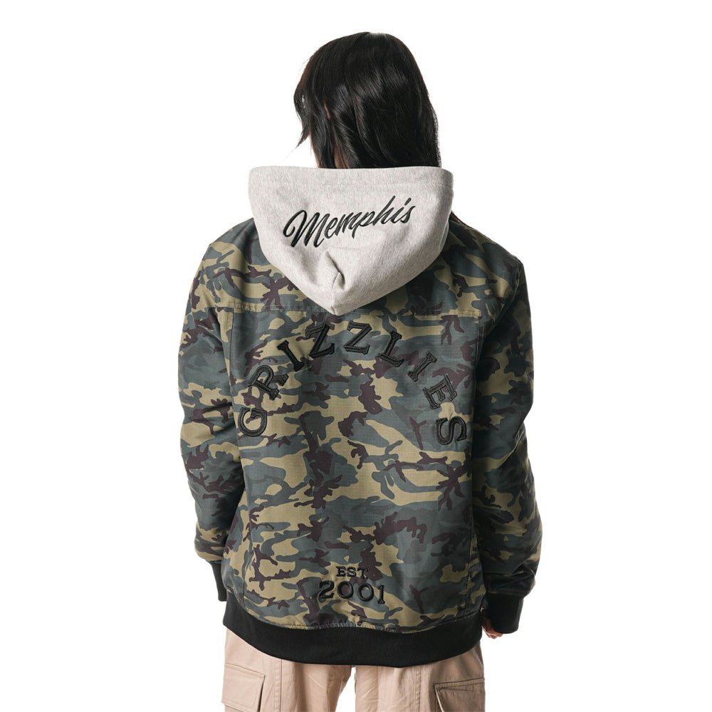 Memphis Grizzlies The Wild Collective Unisex Full-Zip Hoodie Bomber Jacket - Camo on sale