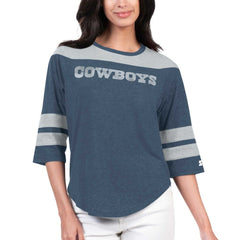 Dallas Cowboys Starter Women's Fullback Tri-Blend 3/4-Sleeve T-Shirt - Navy online