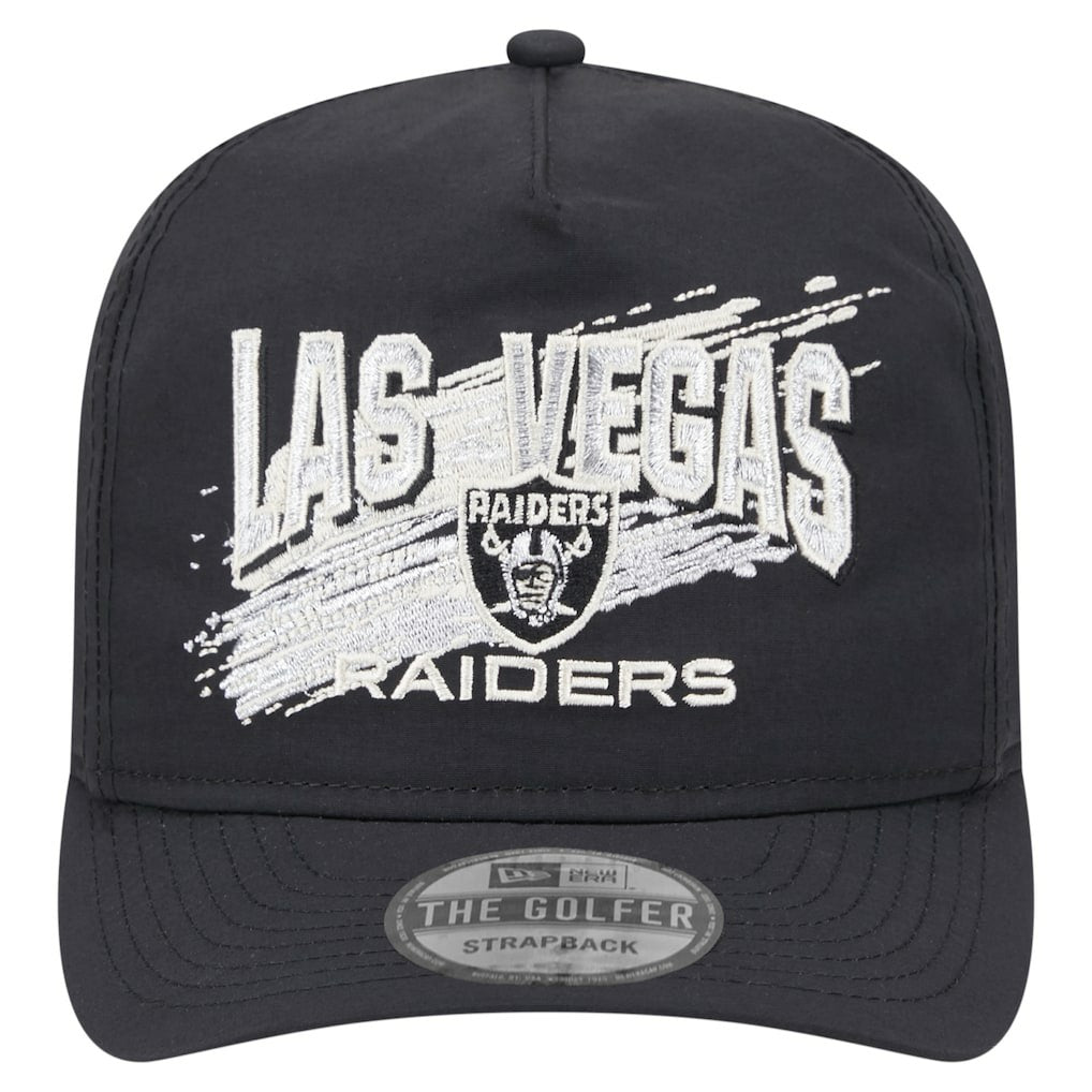 Las Vegas Raiders New Era Throwback Brush Golfer Snapback Hat - Black cheap