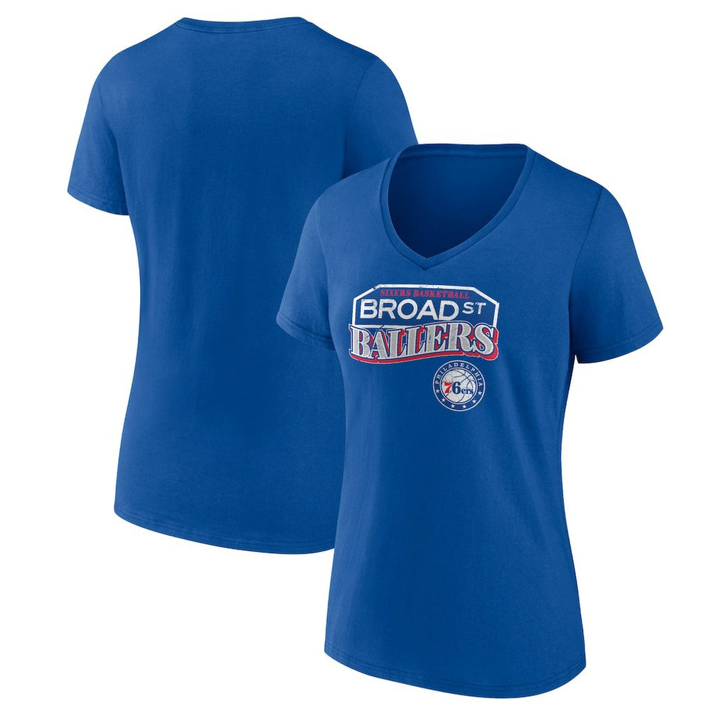 Philadelphia 76ers Pick & Roll Coverage V-Neck T-Shirt - Royal discount