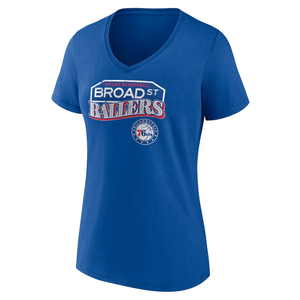 Philadelphia 76ers Pick & Roll Coverage V-Neck T-Shirt - Royal discount