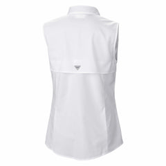 Houston Texans Women's PFG Tamiami Omni-Shade Sleeveless Button-Up Shirt - White on sale
