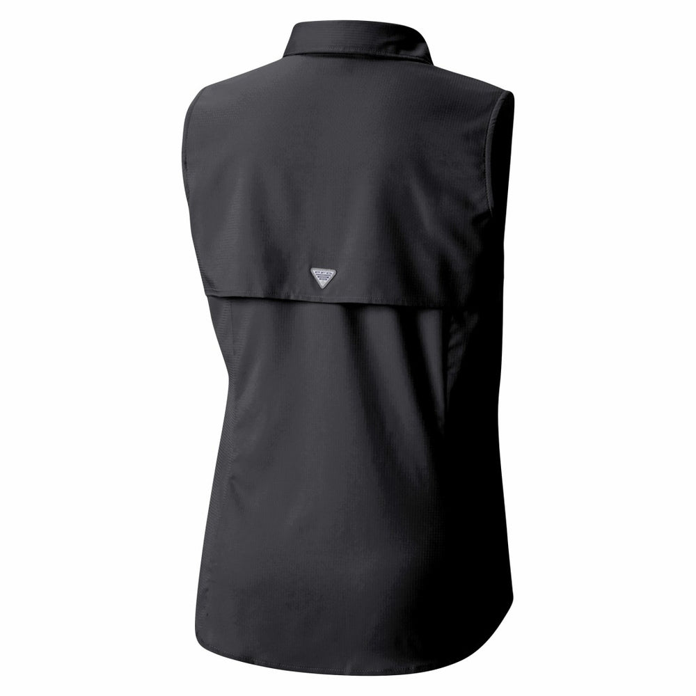 Tampa Bay Buccaneers Women's PFG Tamiami Omni-Shade Sleeveless Button-Up Shirt - Black on sale