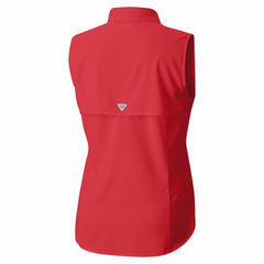 Tampa Bay Buccaneers Women's PFG Tamiami Omni-Shade Sleeveless Button-Up Shirt - Red on sale