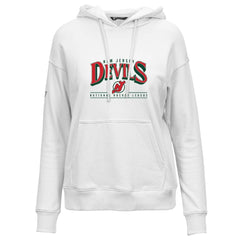 New Jersey Devils Levelwear Women's Retro Adorn Spellout Pullover Hoodie White