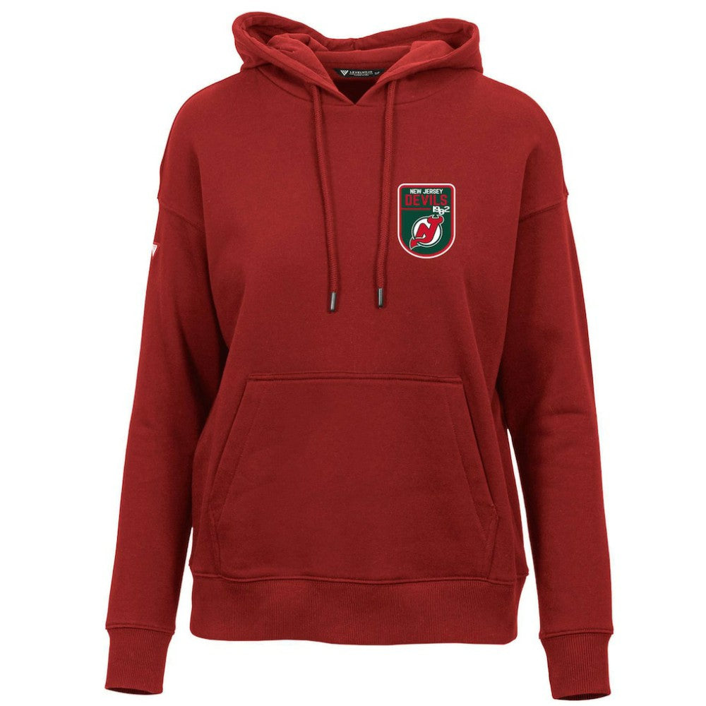 New Jersey Devils Levelwear Women's Retro Adorn Pullover Hoodie Red
